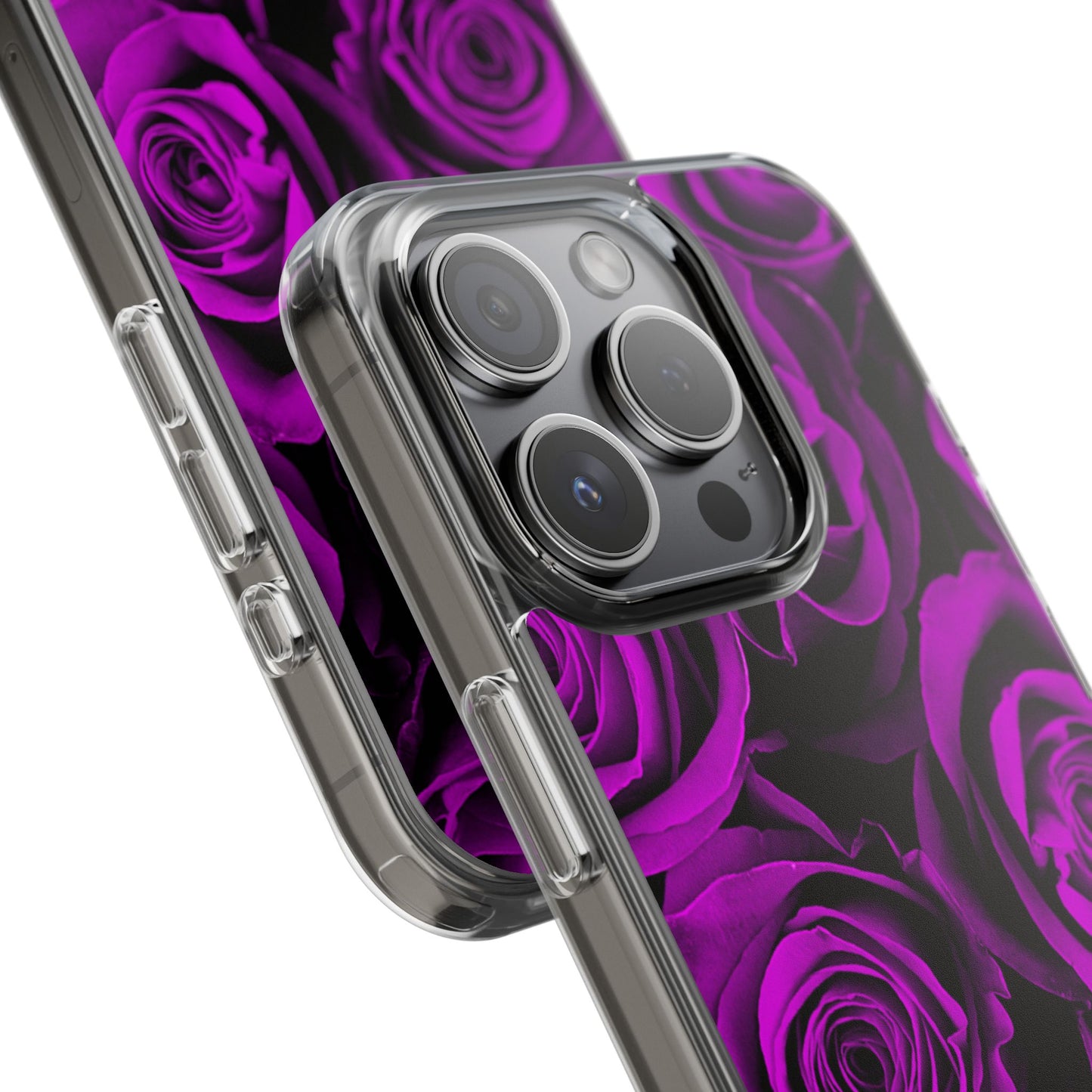 Clear Phone Case – Amethyst Roses