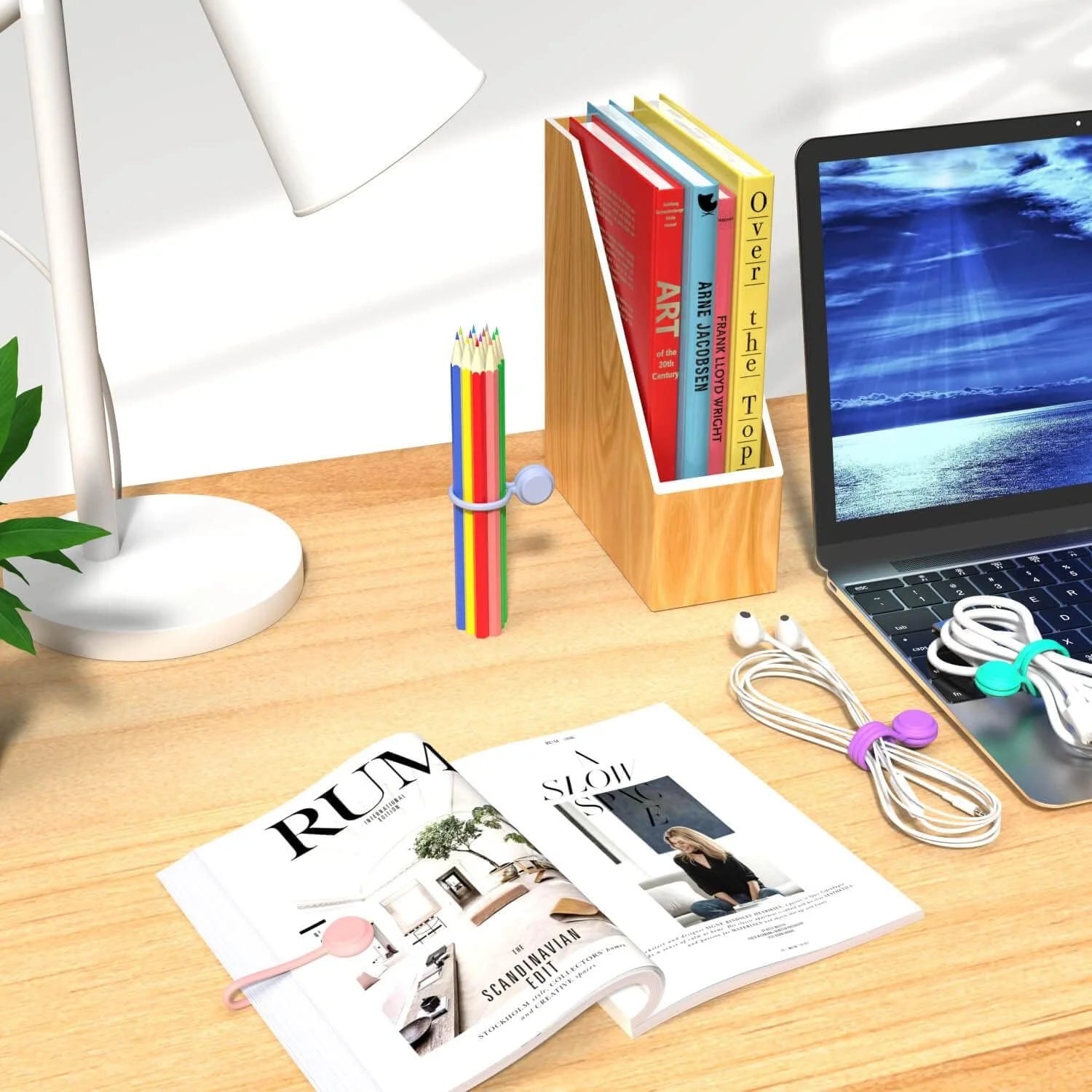 Magnetic Cable Ties 10 Pcs Reusable Cable Organizers Earbuds Cords USB Cable Manager Keeper Wrap Ties Straps for Office, School, Home Organization  Silicone