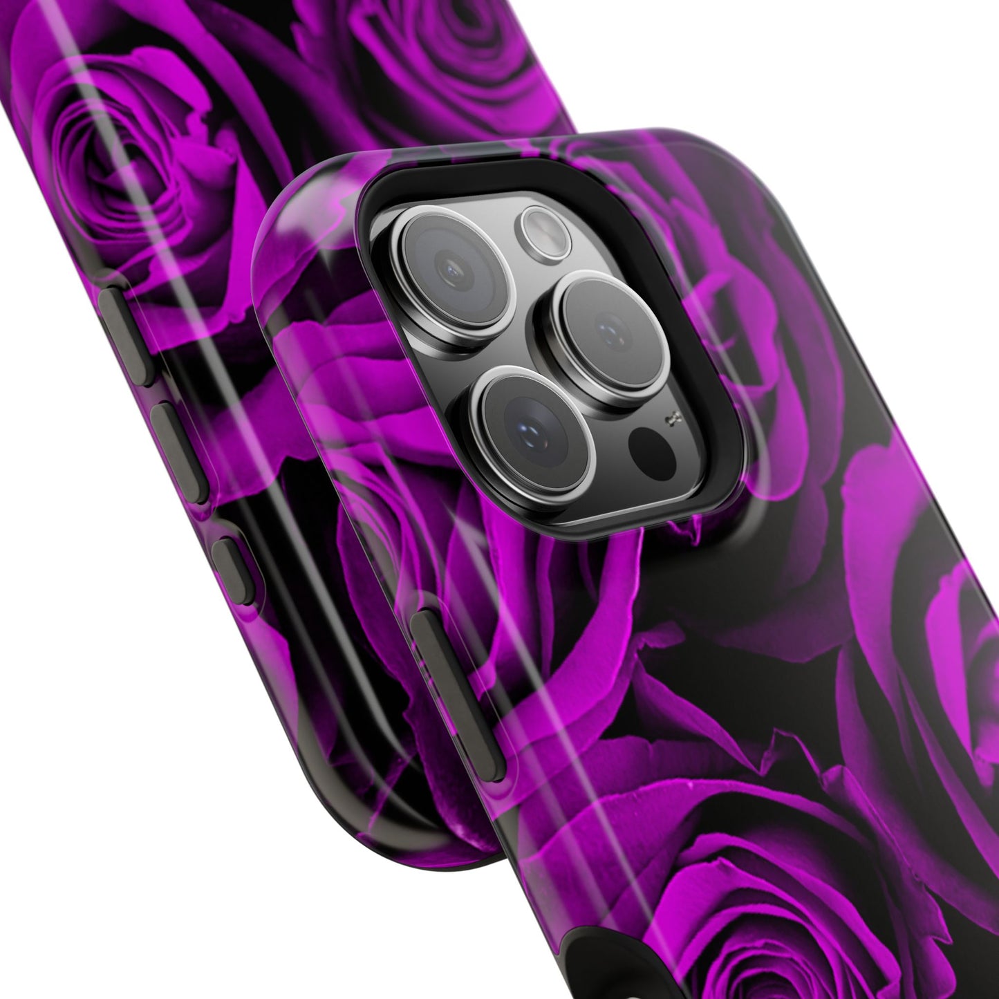 Impact-Resistant Phone Case – Amethyst Roses