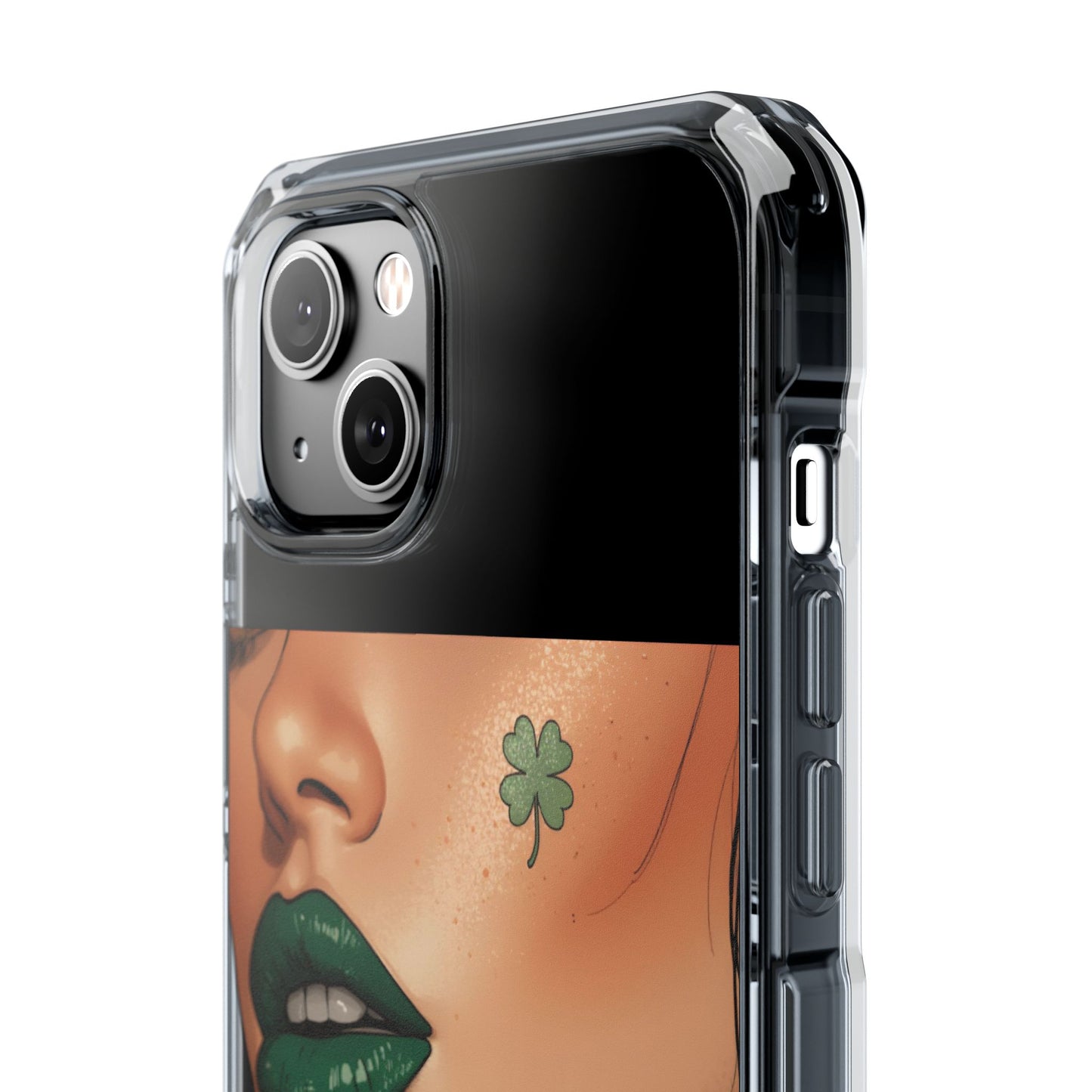 Clear Magnetic Phone Case – Slim Protection with “Kiss Me I’m Irish” Print