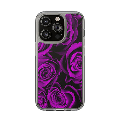 Clear Phone Case – Amethyst Roses