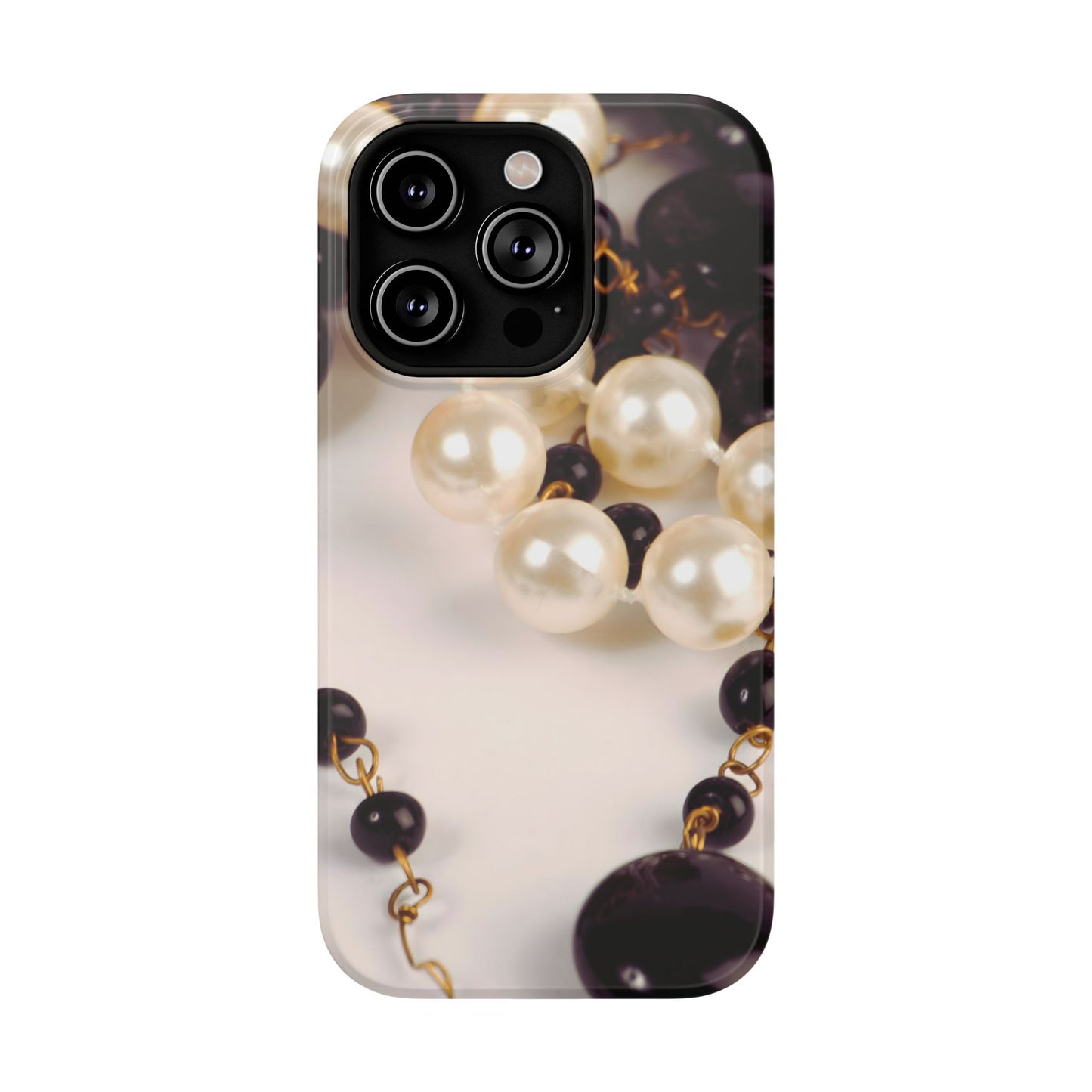 Impact-Resistant Phone Case – Noir Pearl