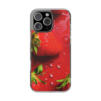 Clear Phone Case – Strawberry Drip