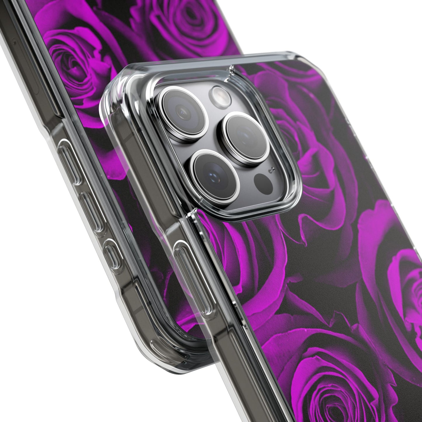 Clear Magnetic Phone Case – Amethyst Roses