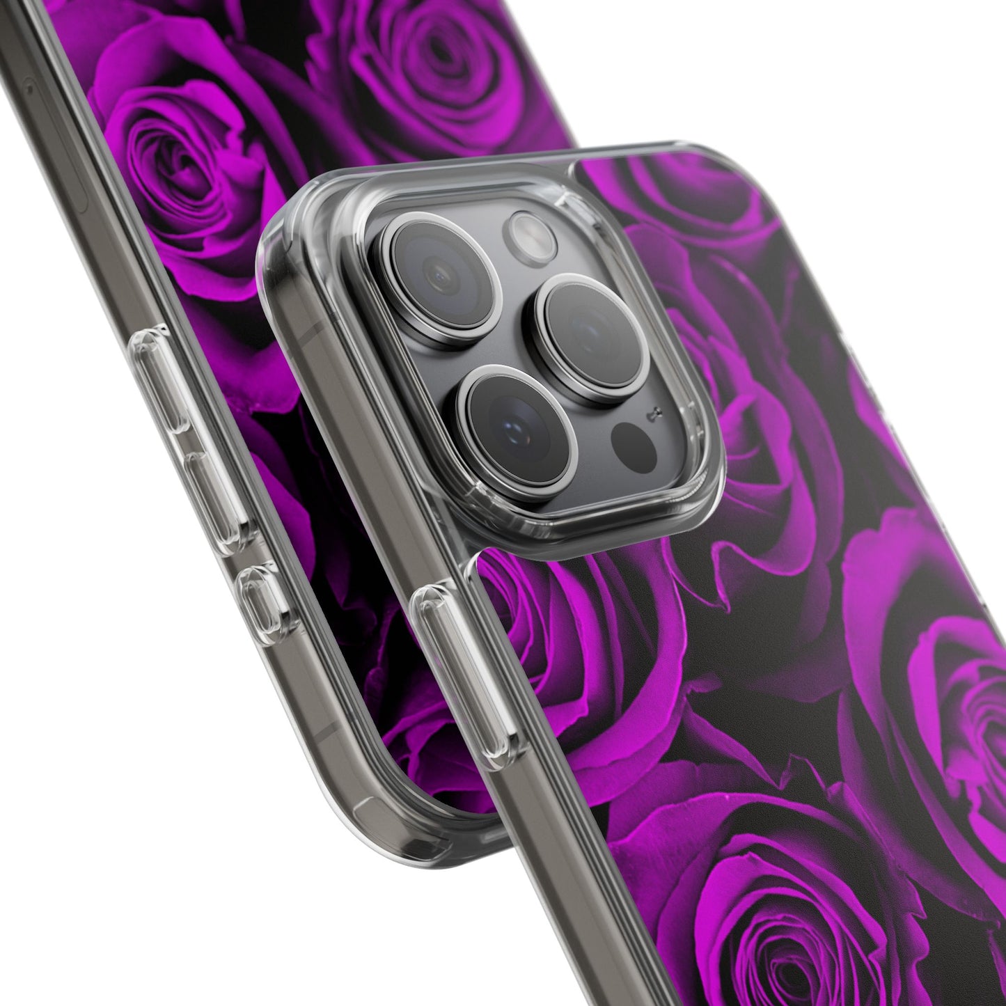 Clear Phone Case – Amethyst Roses