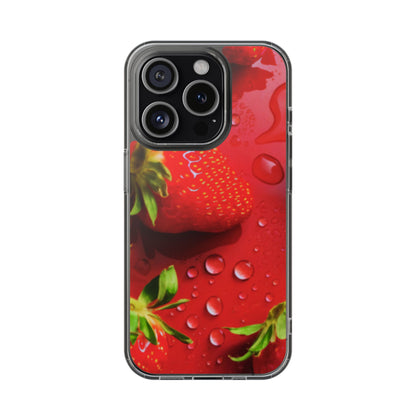 Clear Magnetic Phone Case – Strawberry Drip