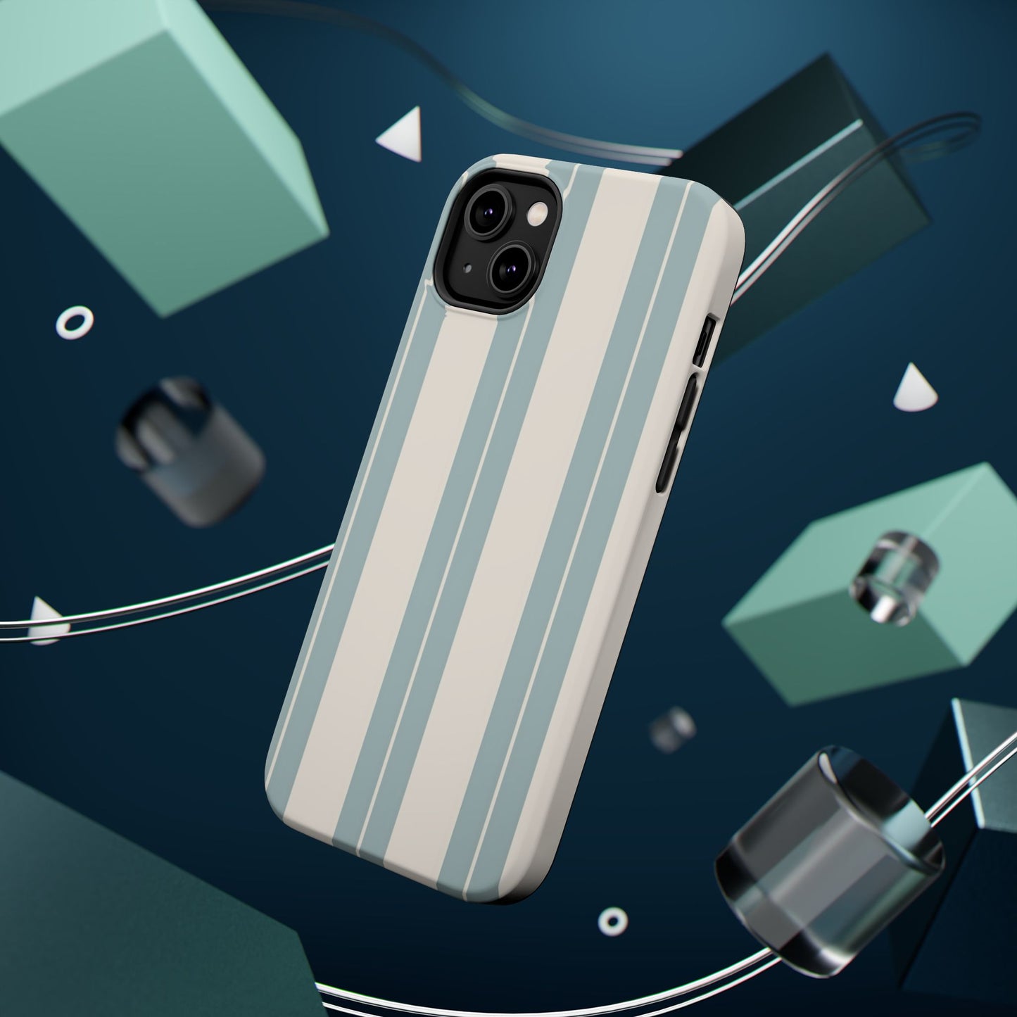 Wireless-Charging Compatible Case – Coastal Stripe