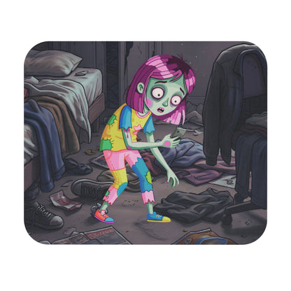 Zombie Girl Desk Mouse Pad — Cute Cartoon Horror Gaming Mousepad