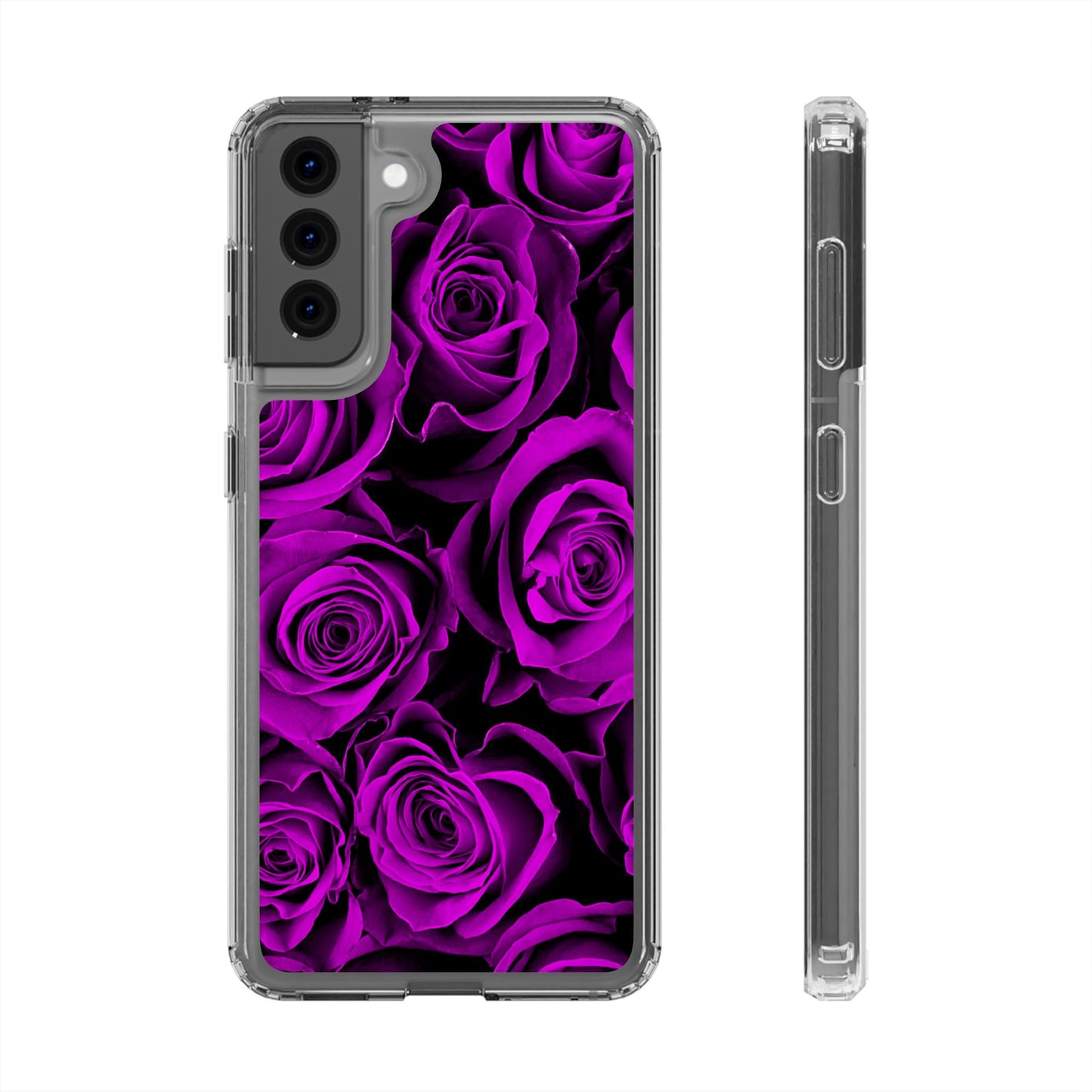 Clear Phone Case – Amethyst Roses