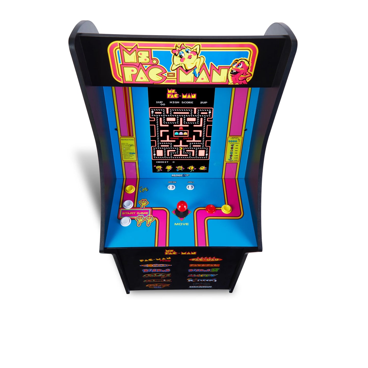 Ms. PAC - MAN Classic SE Arcade Machine – 4 - Foot Cabinet, 13 Classic Video Games, 15.6” IPS Display, Easy Assembly, Perfect for at - Home Gaming