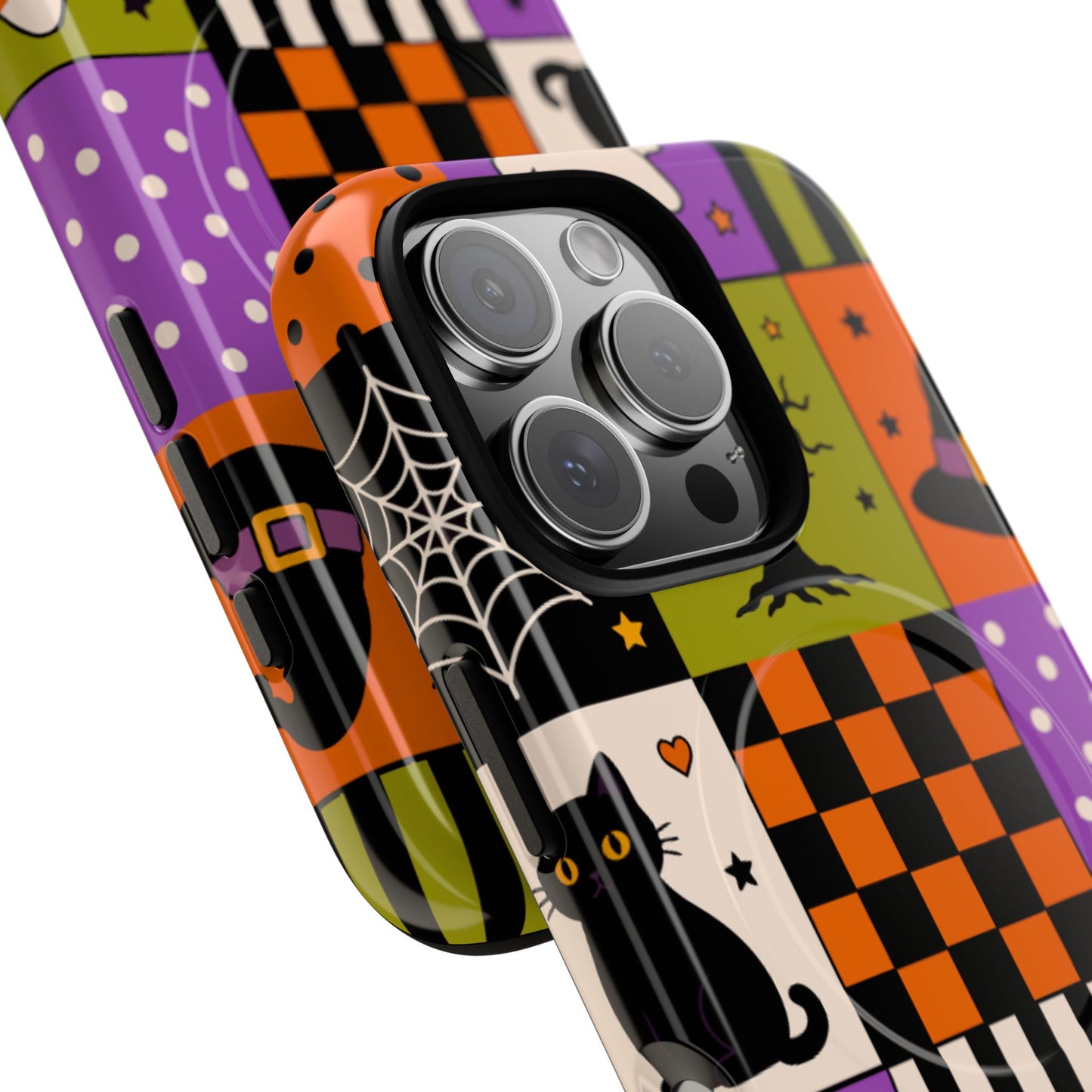 Protective Magnetic Phone Case – Spooky Patchwork