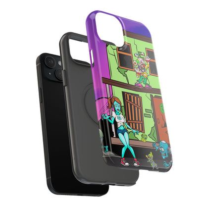 Zombie Arcade Phone Case — Colorful Cartoon Horror Impact-Resistant iPhone Cover