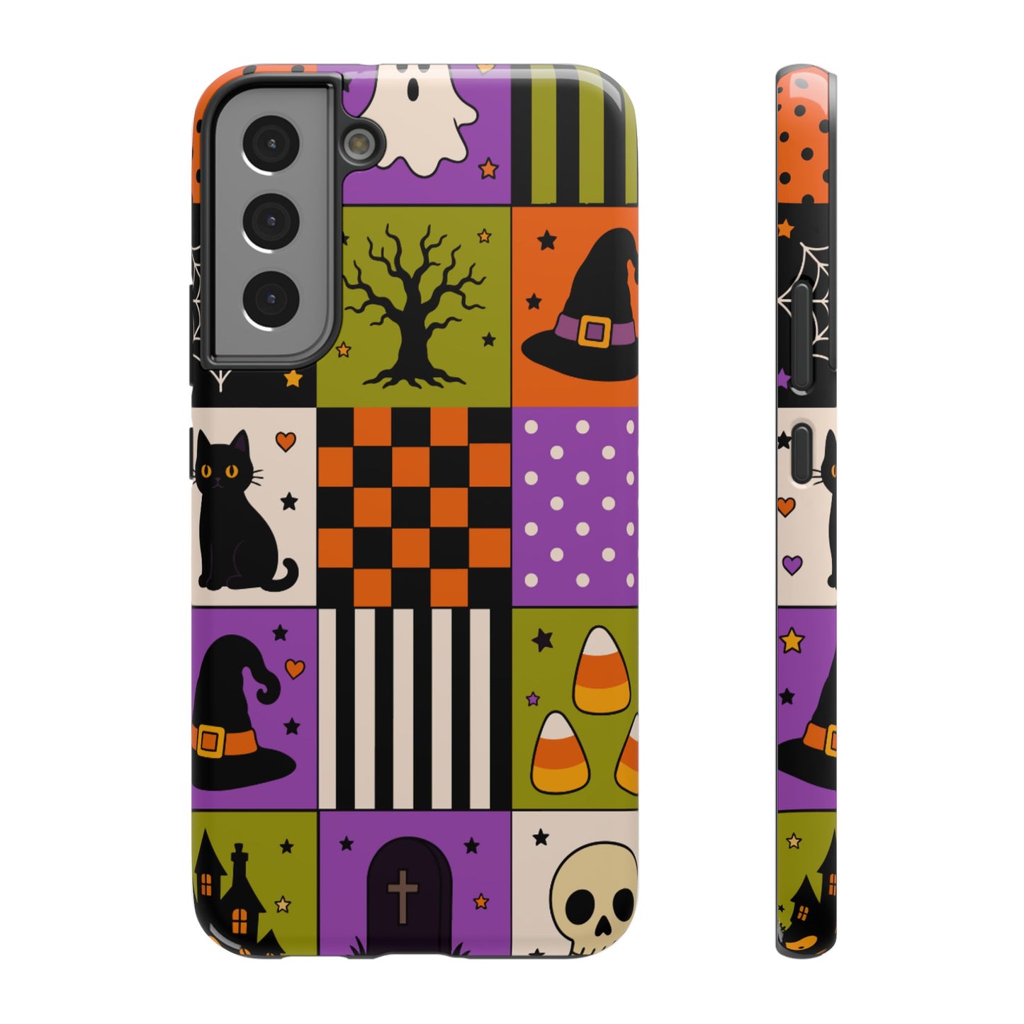 Impact-Resistant Phone Case – Spooky Patchwork