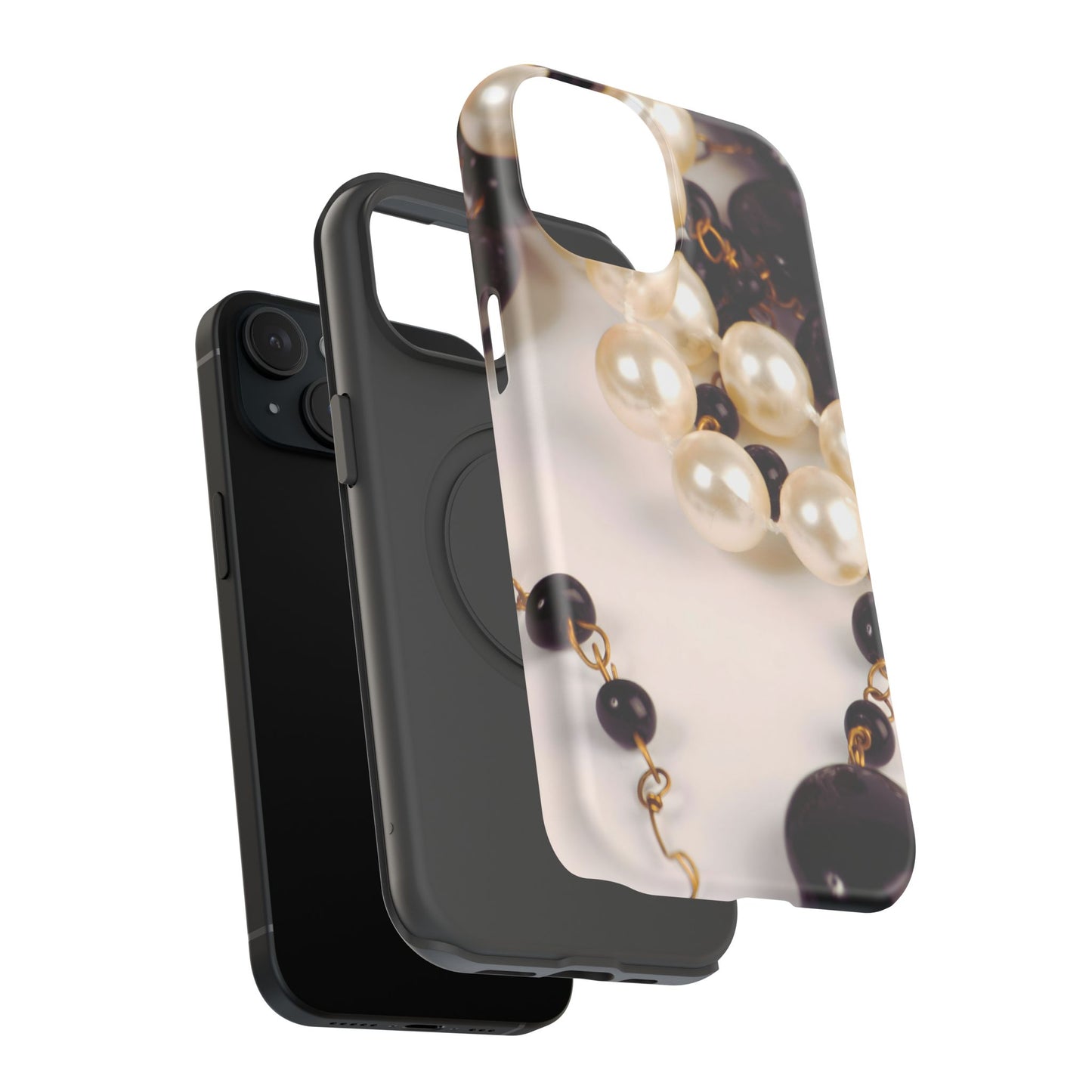 Impact-Resistant Phone Case – Noir Pearl