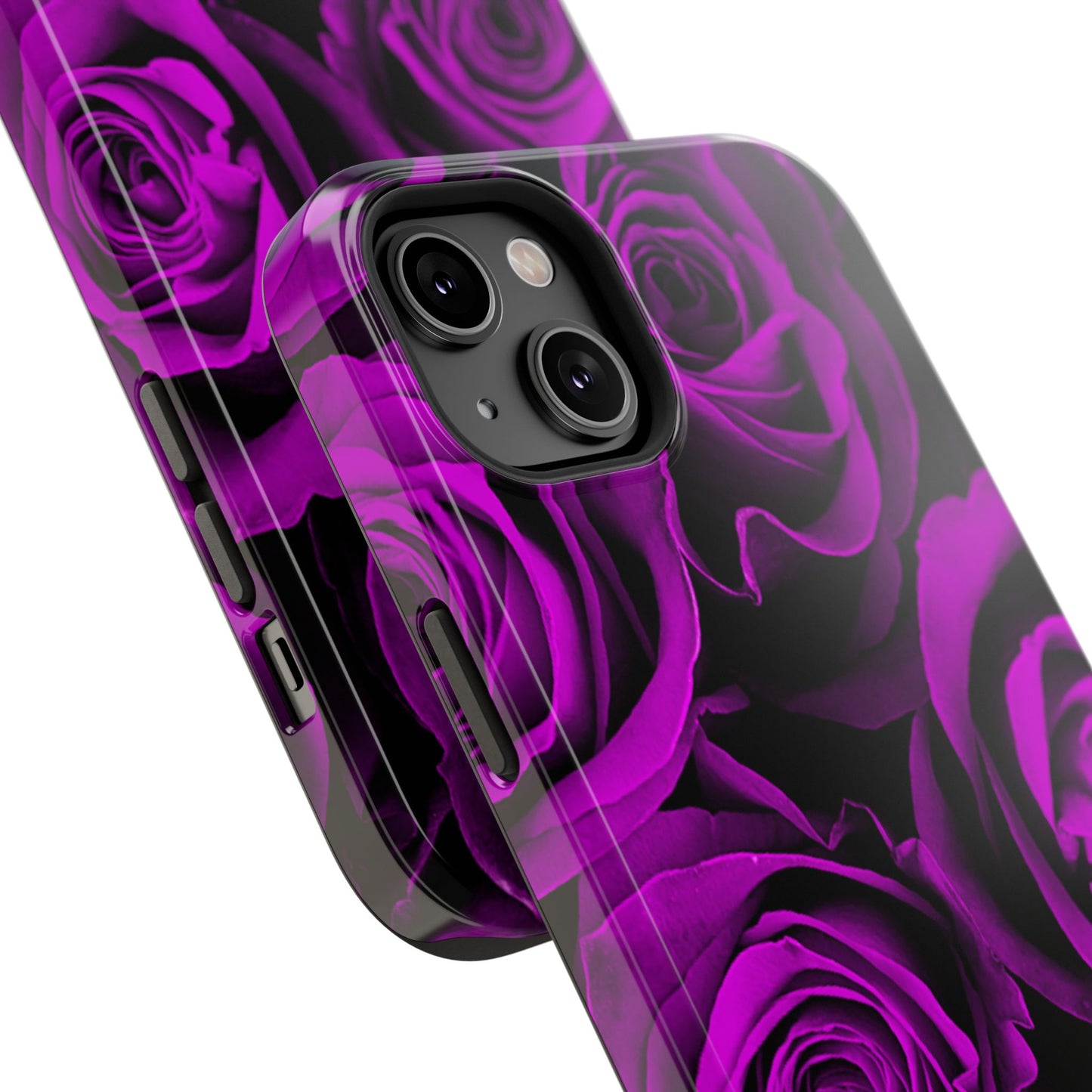 Impact-Resistant Phone Case – Amethyst Roses