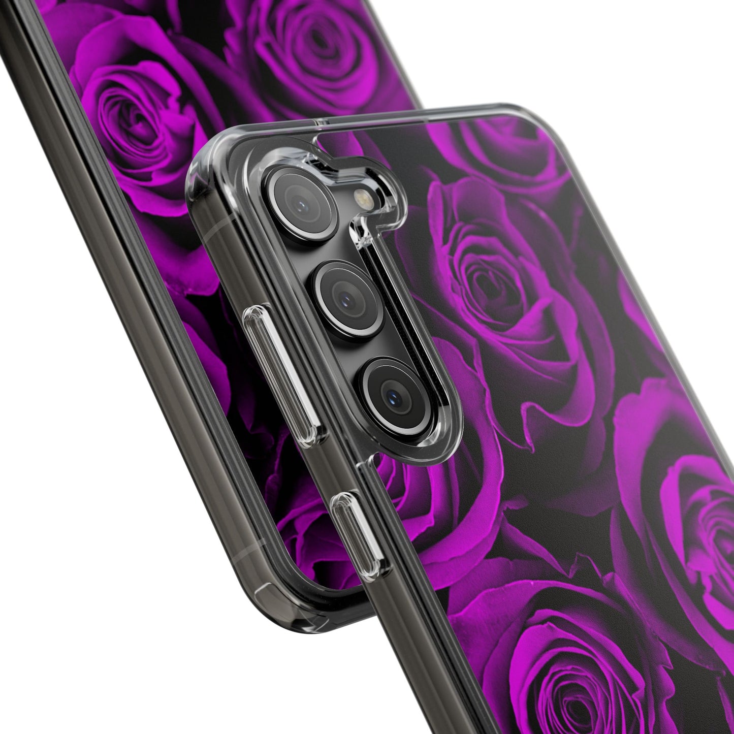 Clear Phone Case – Amethyst Roses