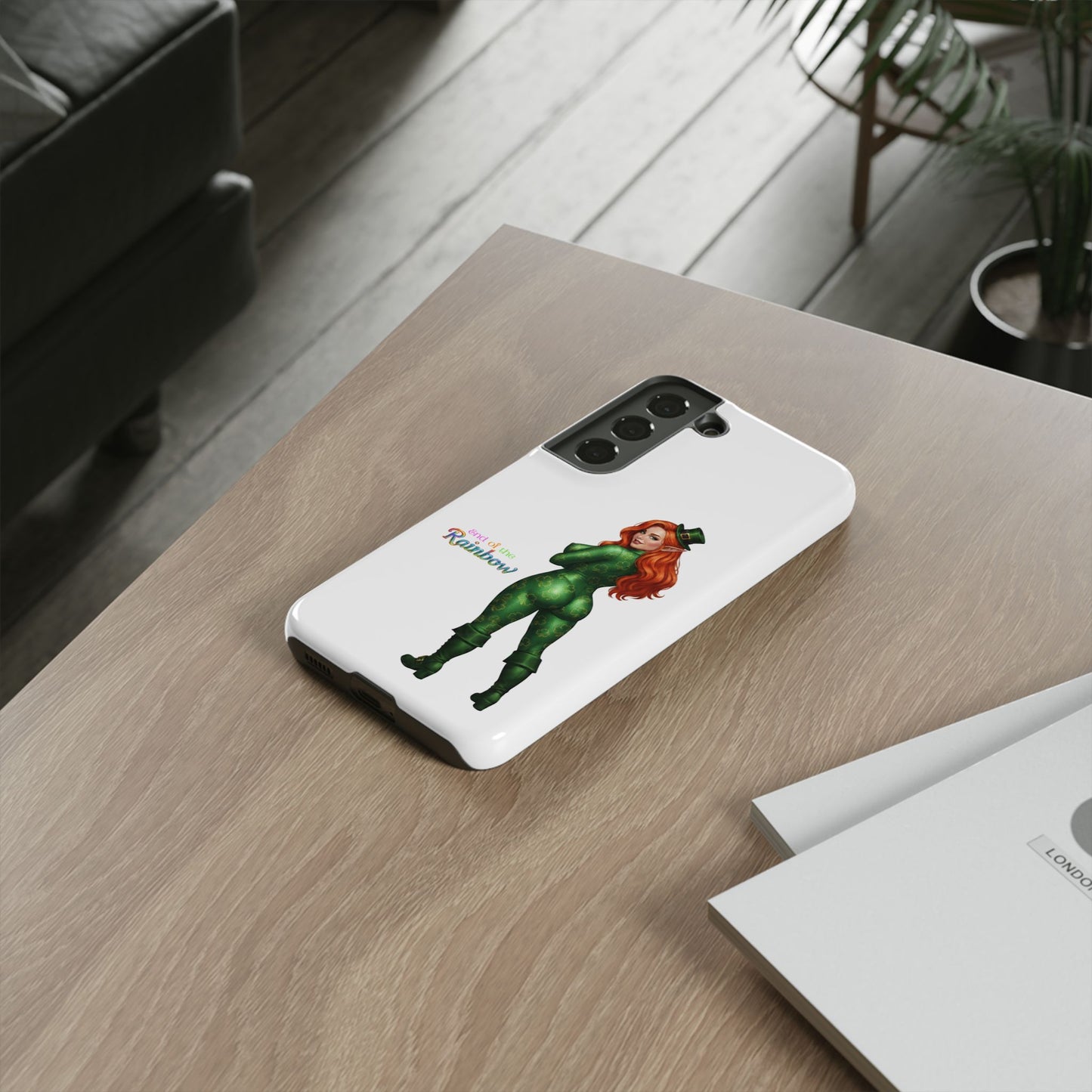 Protective Phone Case – “End of the Rainbow” St. Patrick’s Day Pin-Up Design