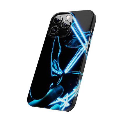 Neon Boba Slim Phone Case – Blue LED Tea Art
