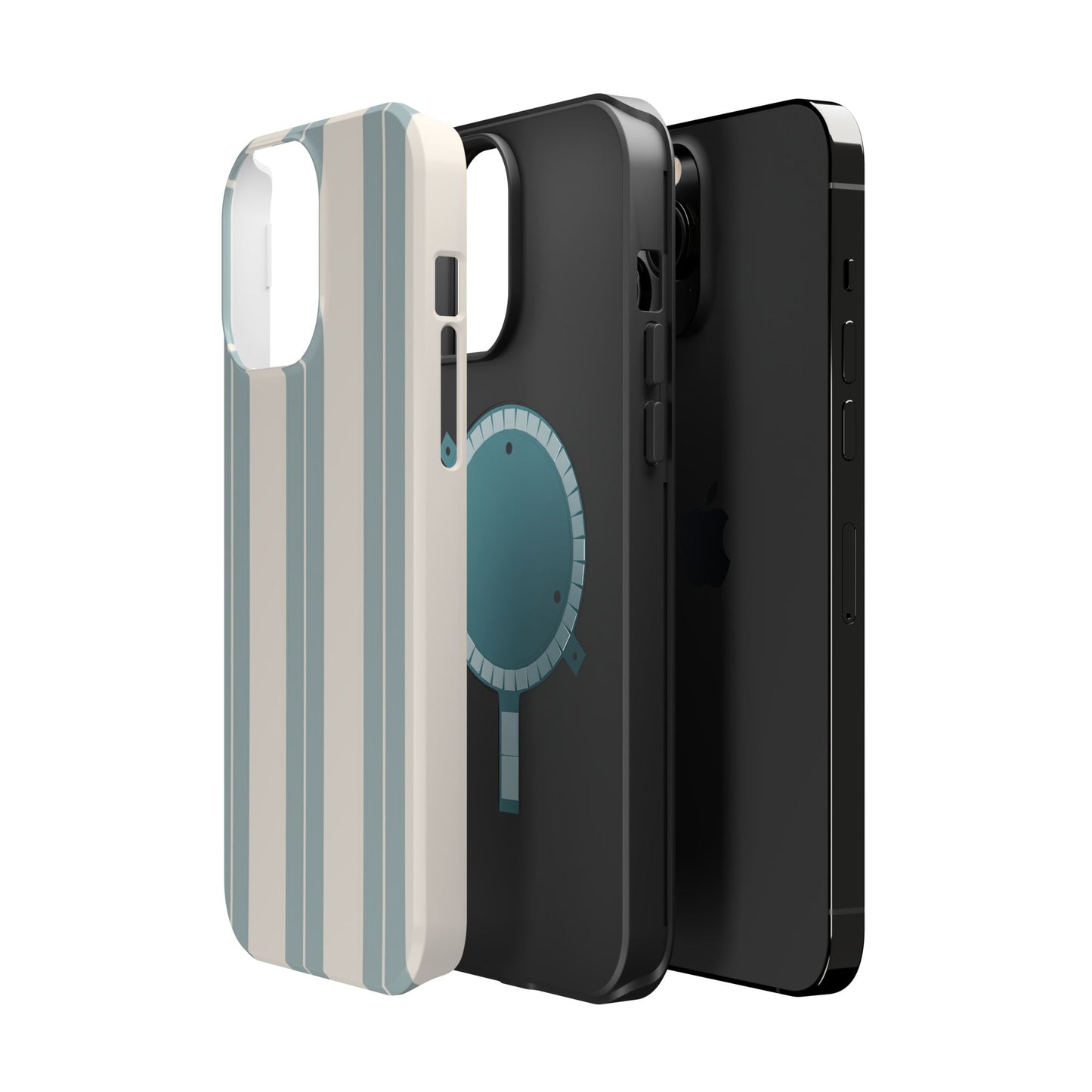 Wireless-Charging Compatible Case – Coastal Stripe