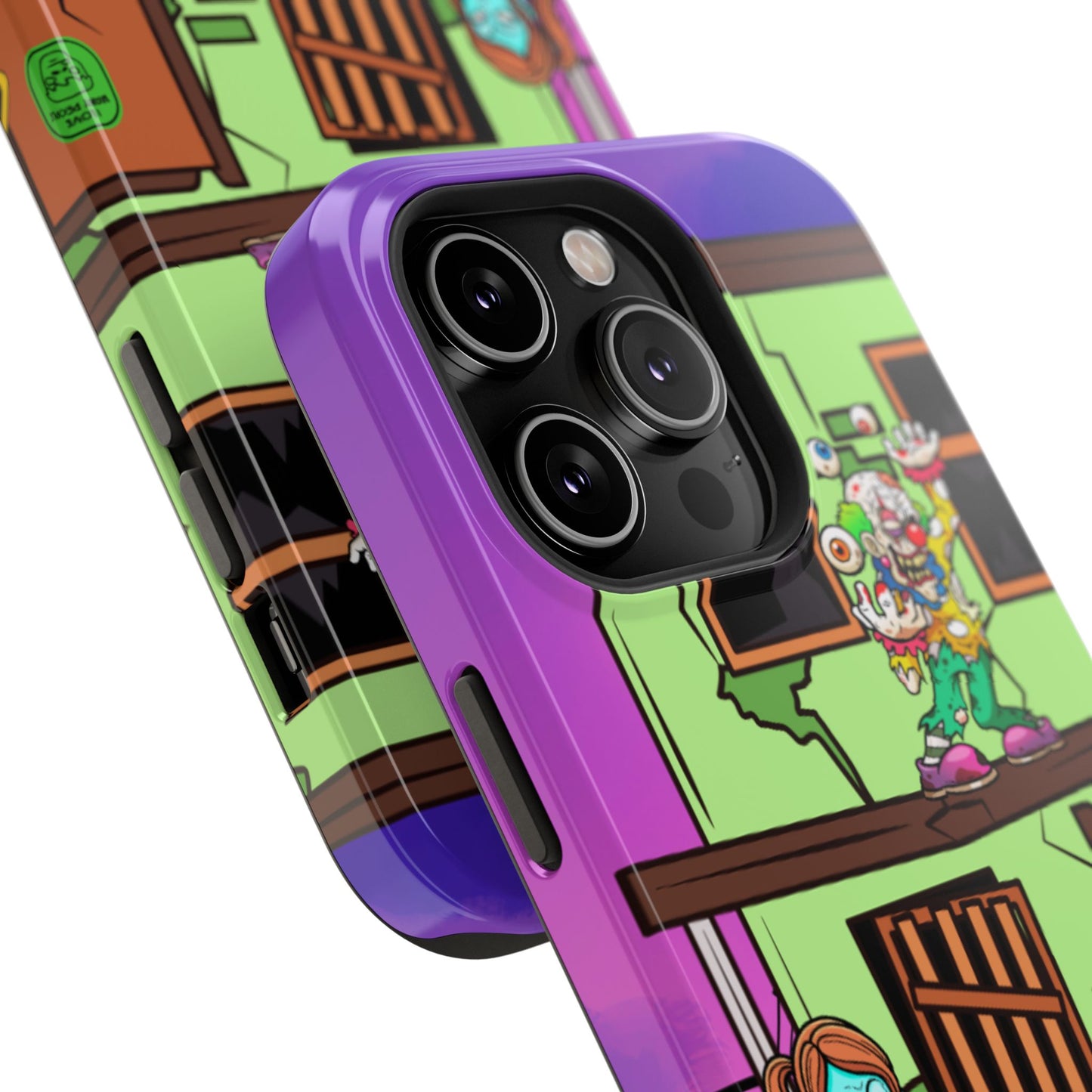 Zombie Arcade Phone Case — Colorful Cartoon Horror Impact-Resistant iPhone Cover