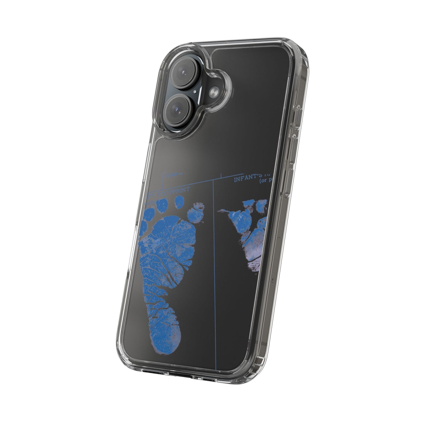 Clear Phone Case – Mom’s Little Blue Footprints