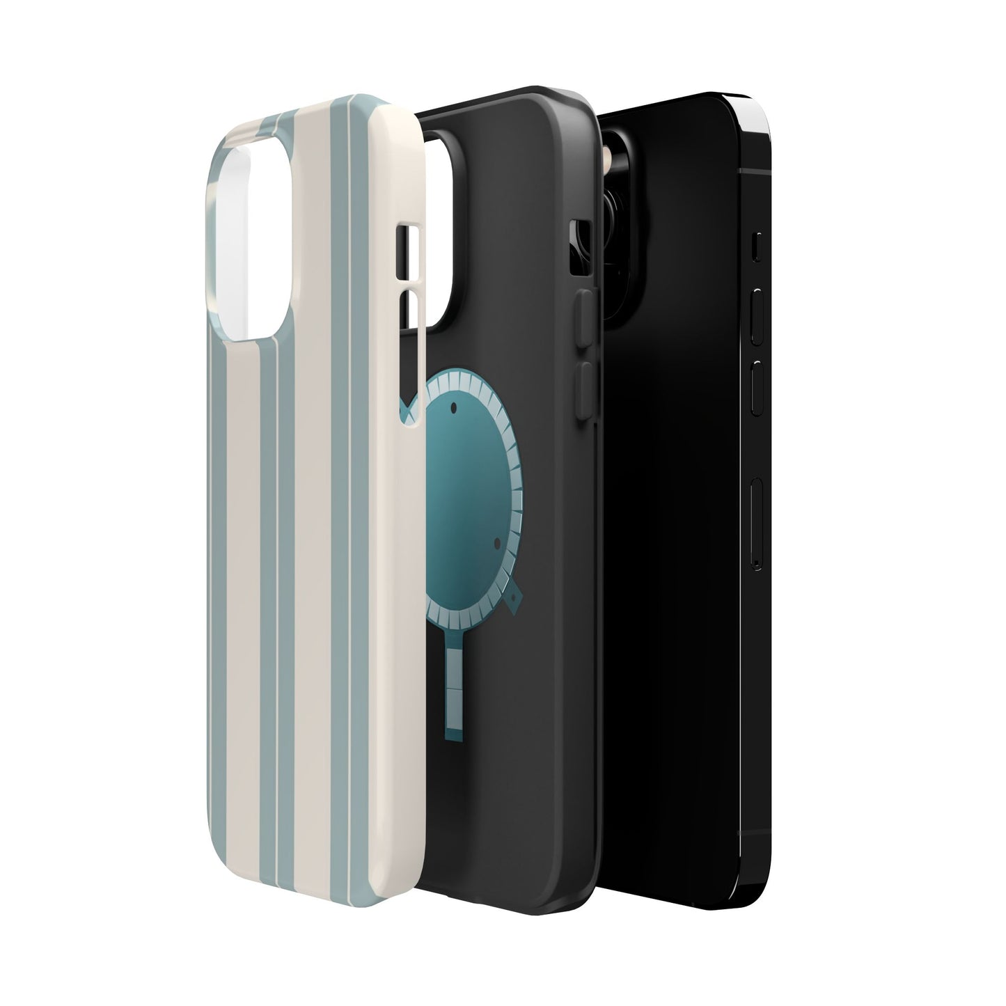 Wireless-Charging Compatible Case – Coastal Stripe