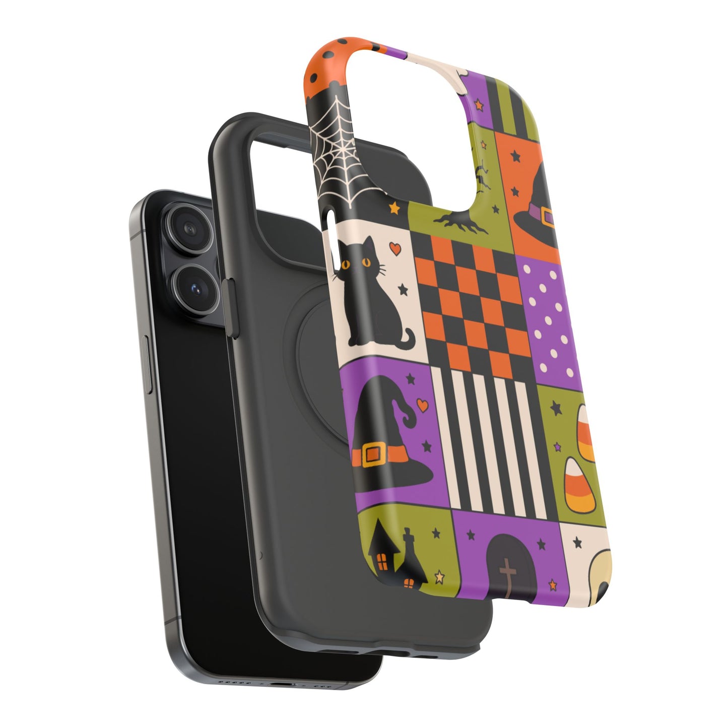 Impact-Resistant Phone Case – Spooky Patchwork