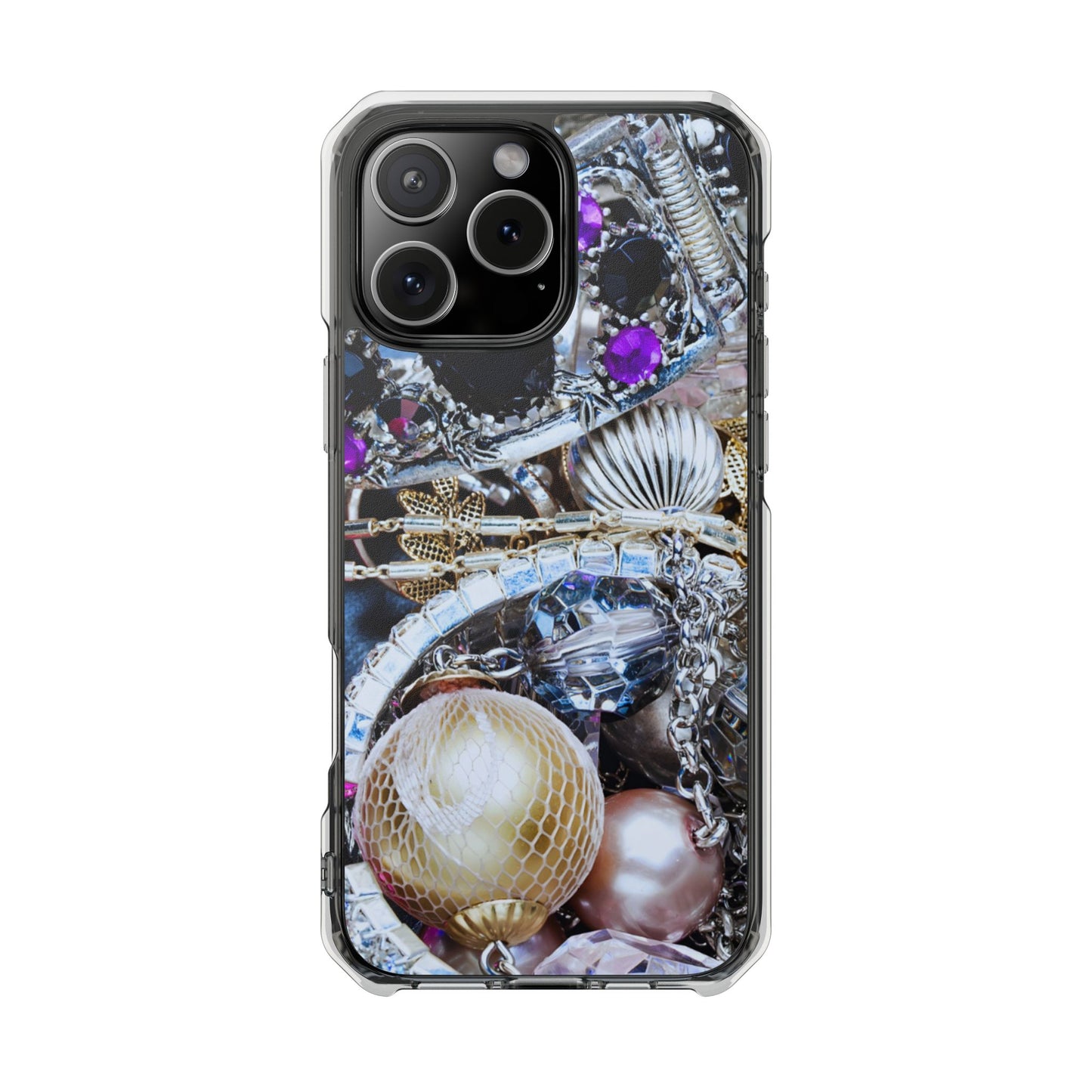 Clear Magnetic Phone Case – Chrome Jewel