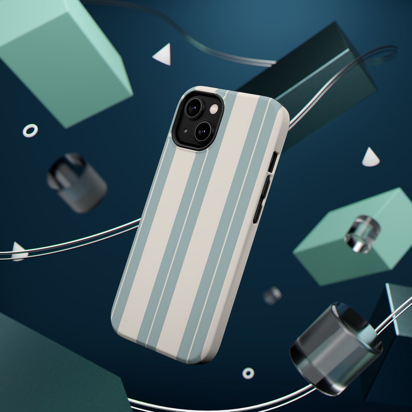 Wireless-Charging Compatible Case – Coastal Stripe