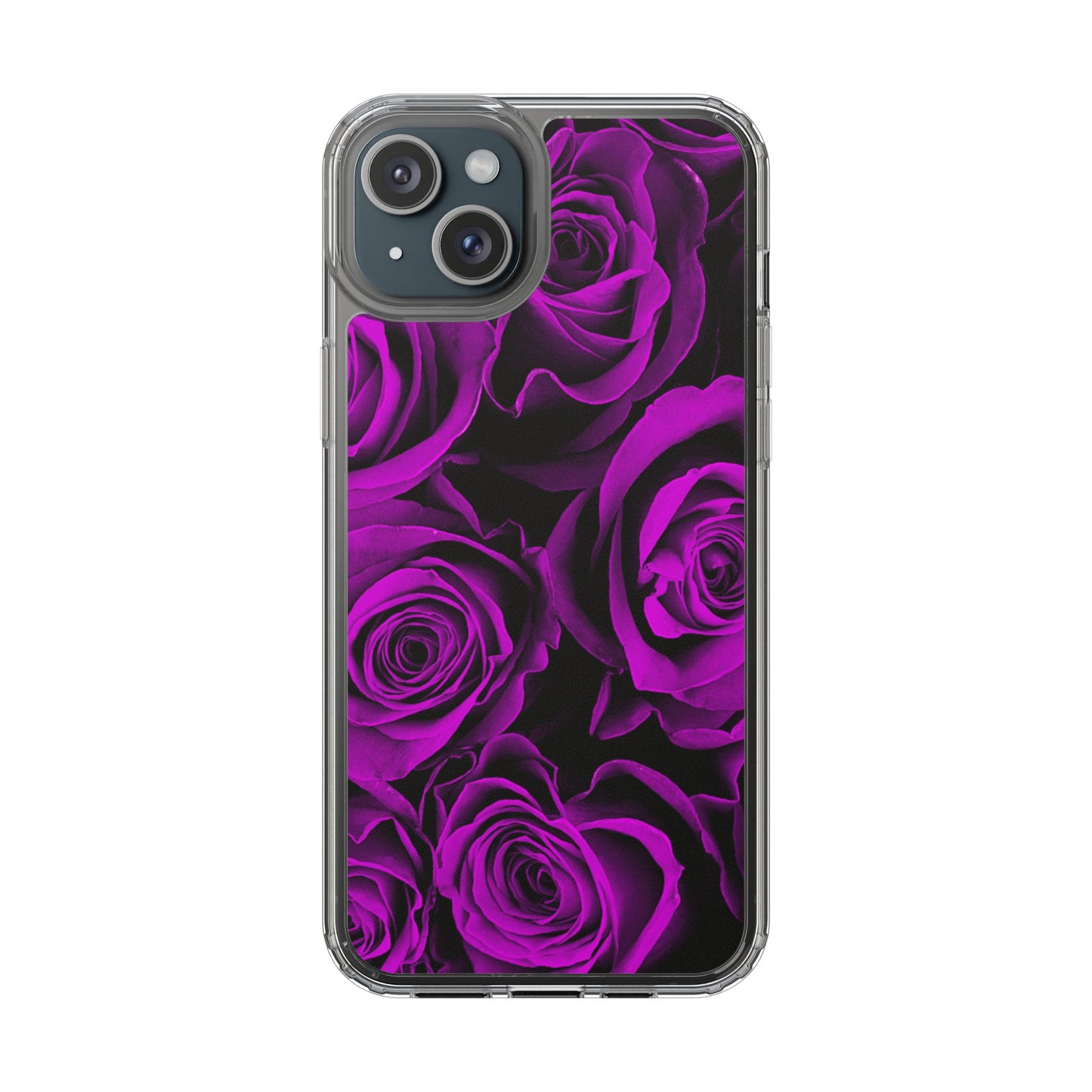 Clear Phone Case – Amethyst Roses