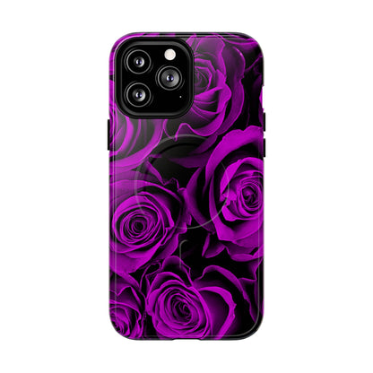 Protective Magnetic Phone Case – Amethyst Roses