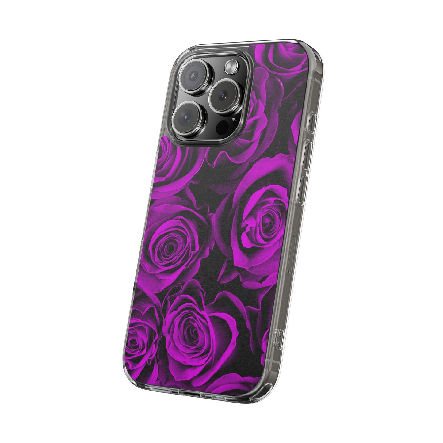 Clear Phone Case – Amethyst Roses