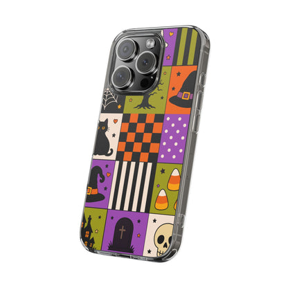 Clear Phone Case – Spooky Patchwork