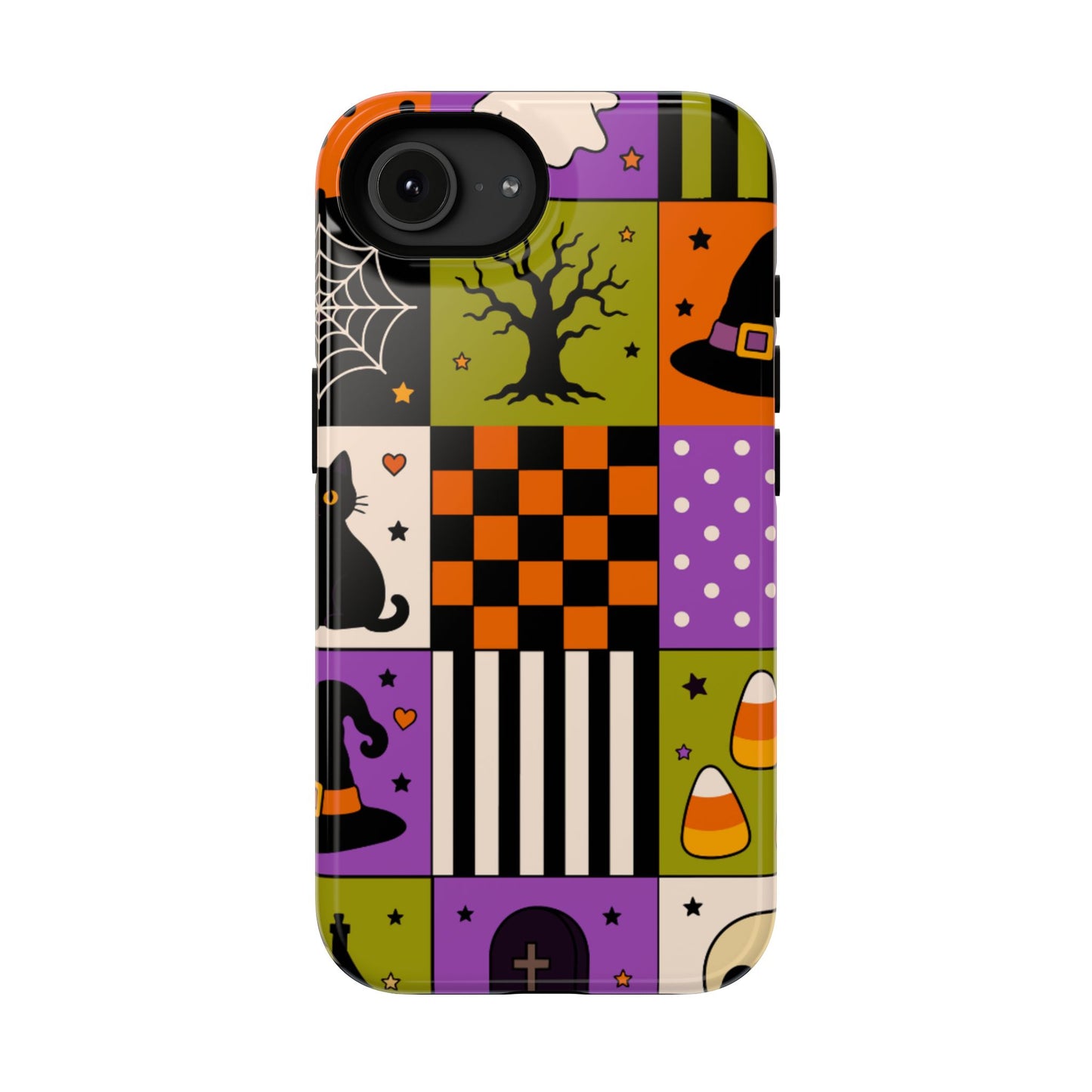 Impact-Resistant Phone Case – Spooky Patchwork