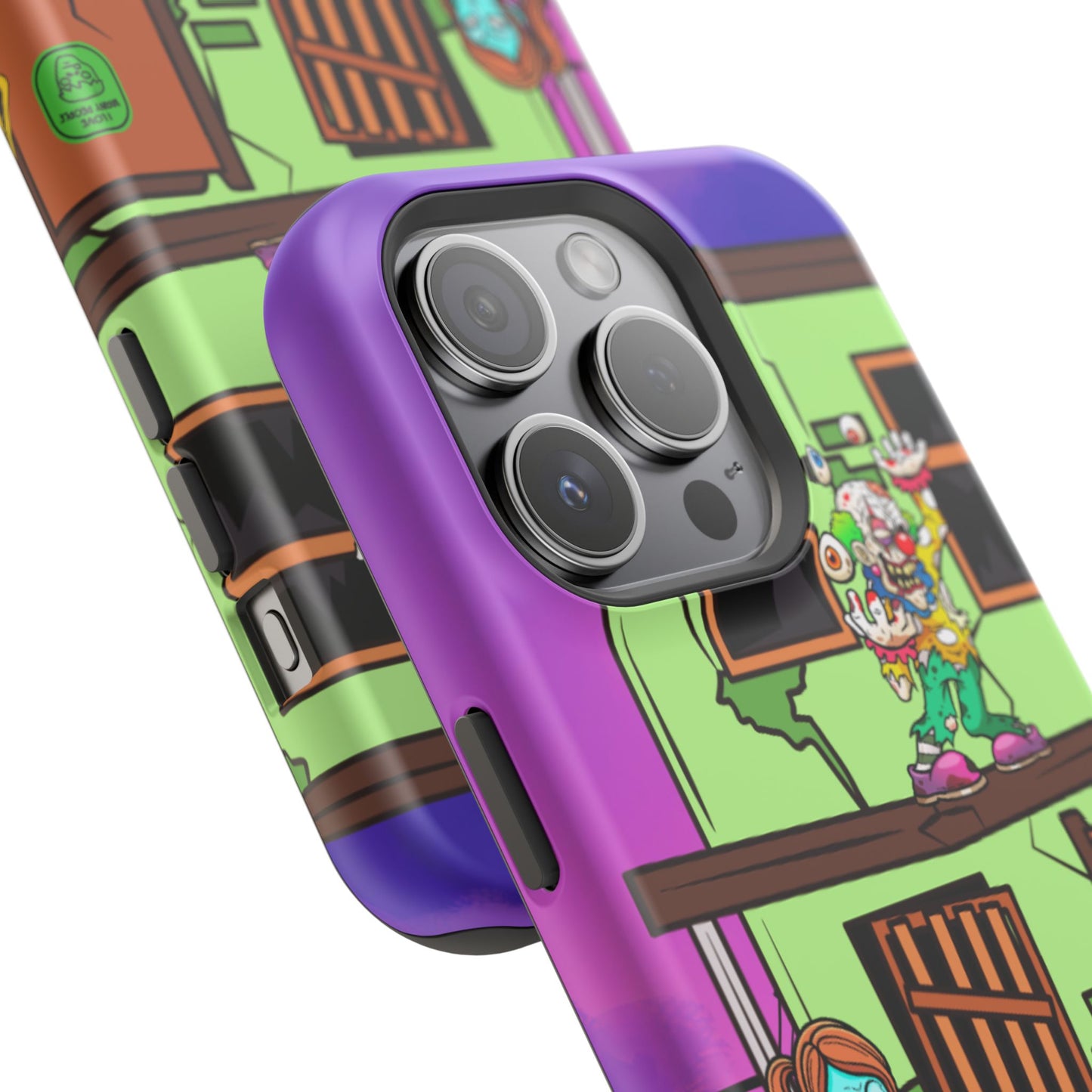 Zombie Arcade Phone Case — Colorful Cartoon Horror Impact-Resistant iPhone Cover