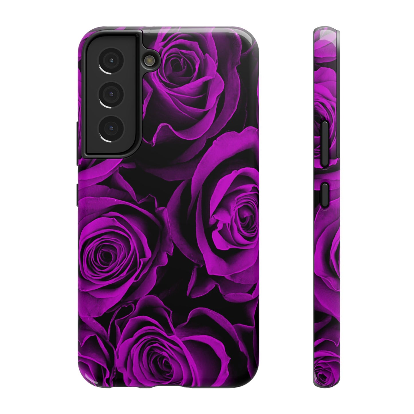 Impact-Resistant Phone Case – Amethyst Roses
