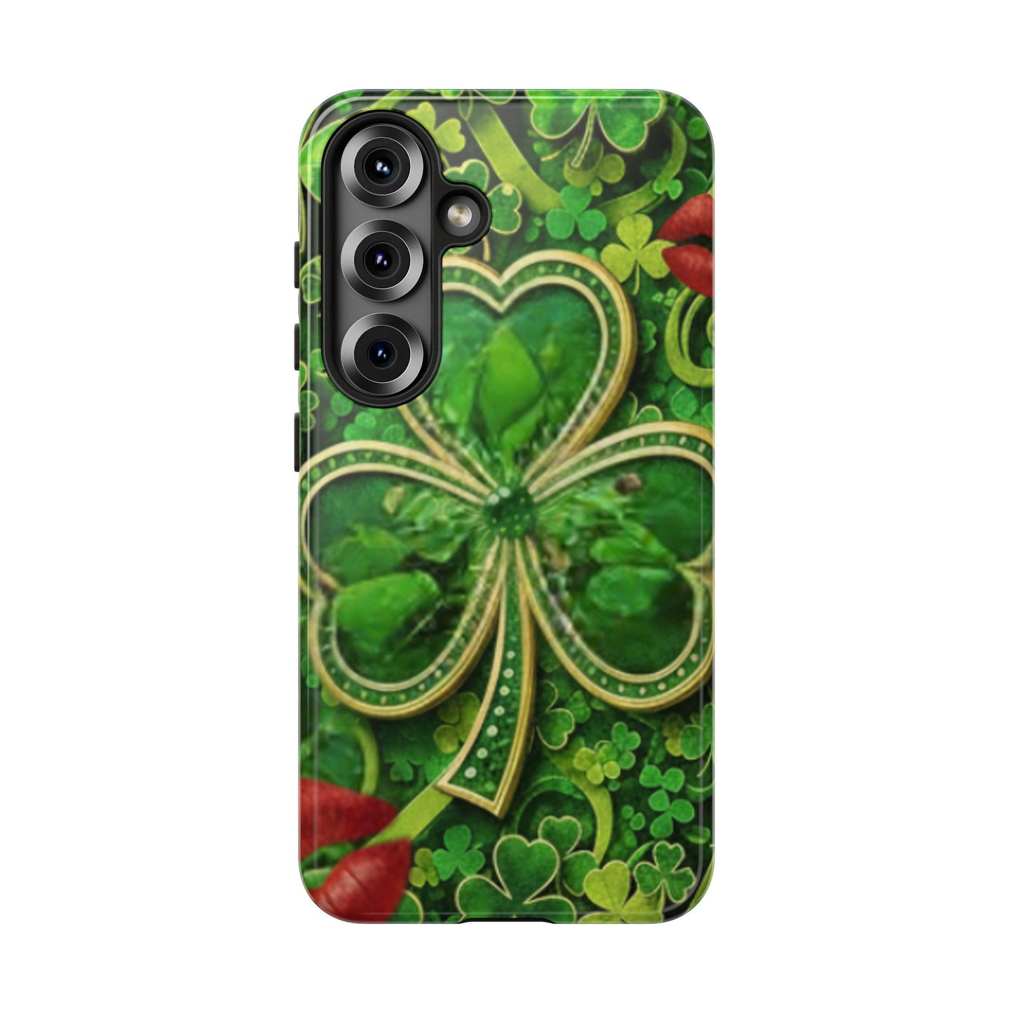 Tough Phone Case – Dual-Layer Protection with Shamrock Print