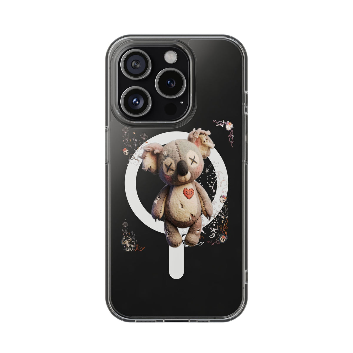 Clear Magnetic Phone Case – Cursed Cuddles – Compatible with iPhone 13–16 Series