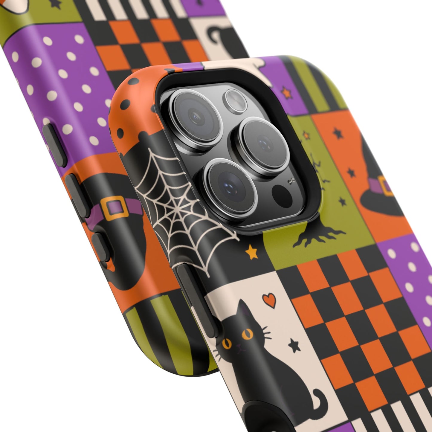 Wireless-Charging Compatible Case – Spooky Patchwork