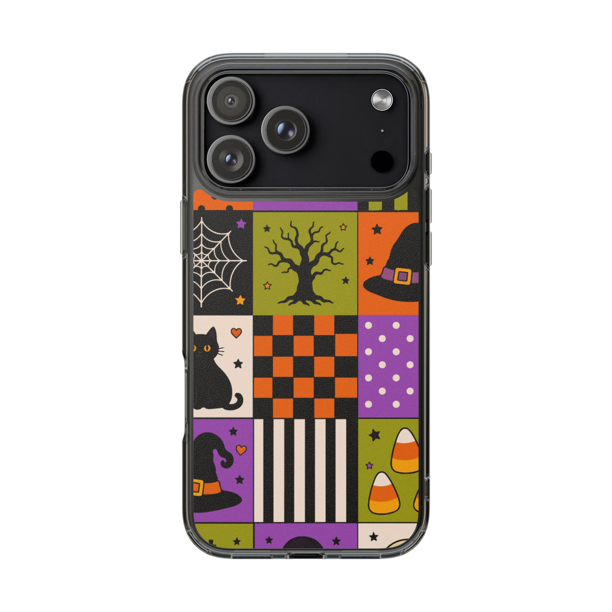 Clear Phone Case – Spooky Patchwork