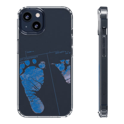 Clear Phone Case – Mom’s Little Blue Footprints