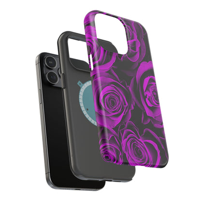 Wireless-Charging Compatible Case – Amethyst Roses