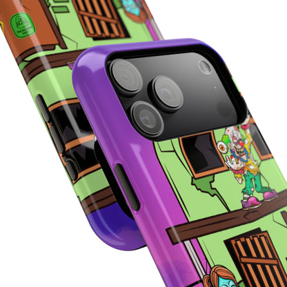 Zombie Arcade Phone Case — Colorful Cartoon Horror Impact-Resistant iPhone Cover