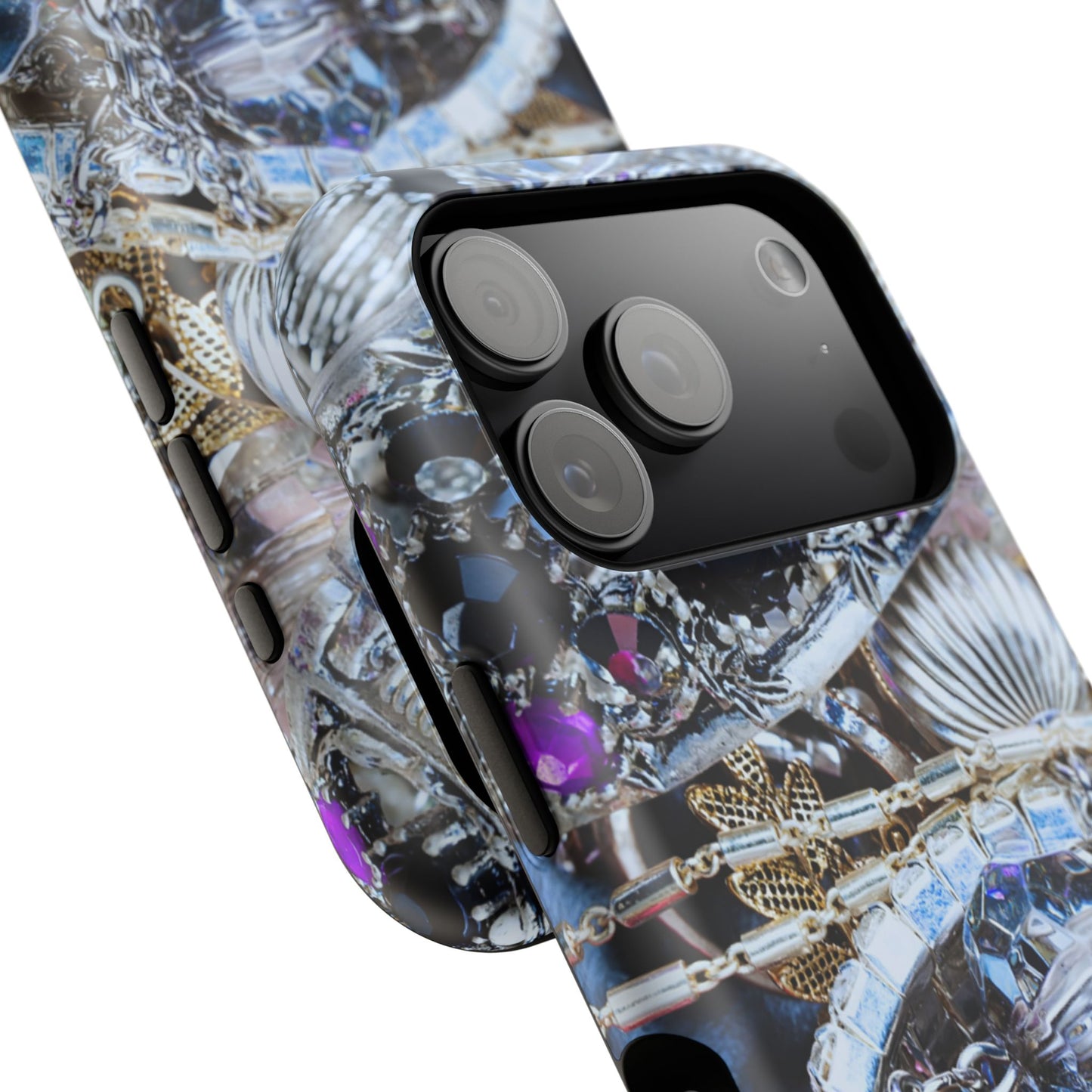 Impact-Resistant Phone Case – Chrome Jewel