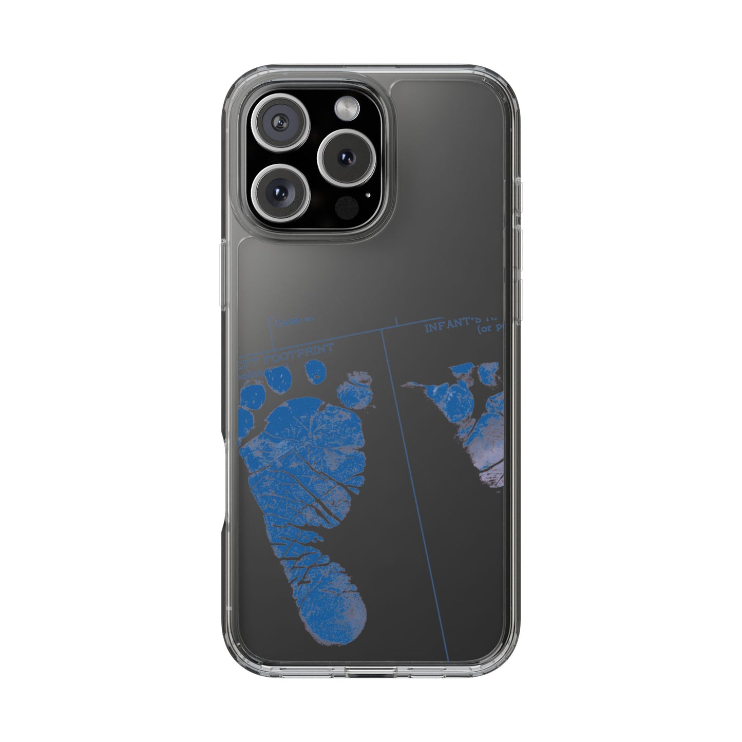Clear Phone Case – Mom’s Little Blue Footprints