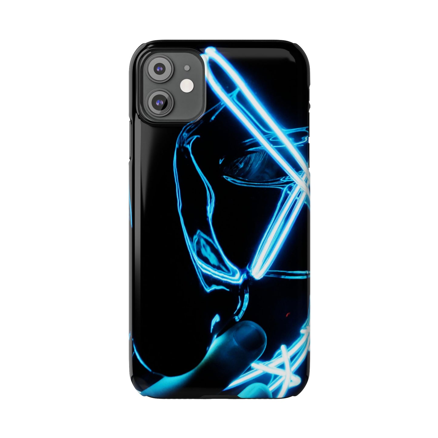 Neon Boba Slim Phone Case – Blue LED Tea Art