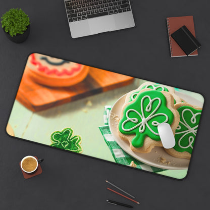 Neoprene Desk Mat – Shamrock Cookie St. Patrick’s Day Design