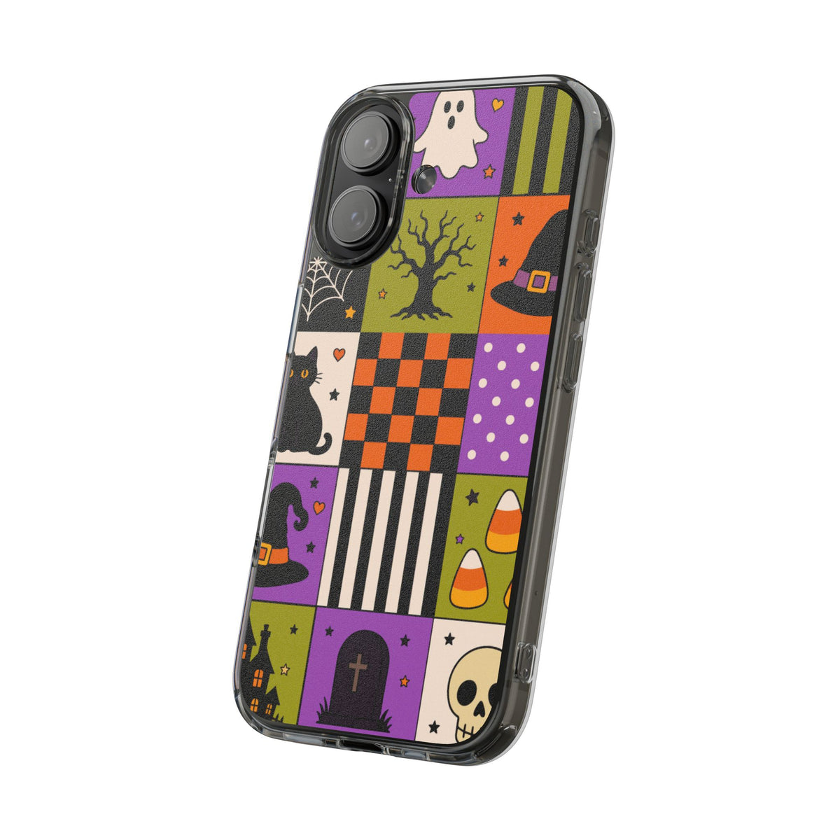 Clear Phone Case – Spooky Patchwork