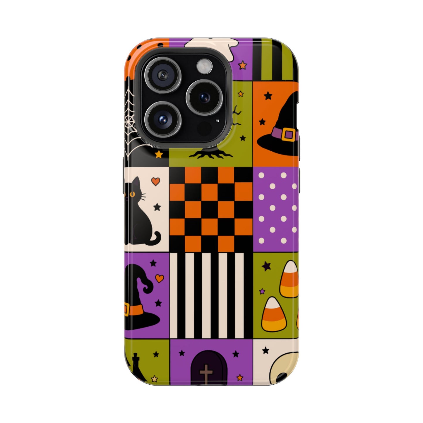Wireless-Charging Compatible Case – Spooky Patchwork