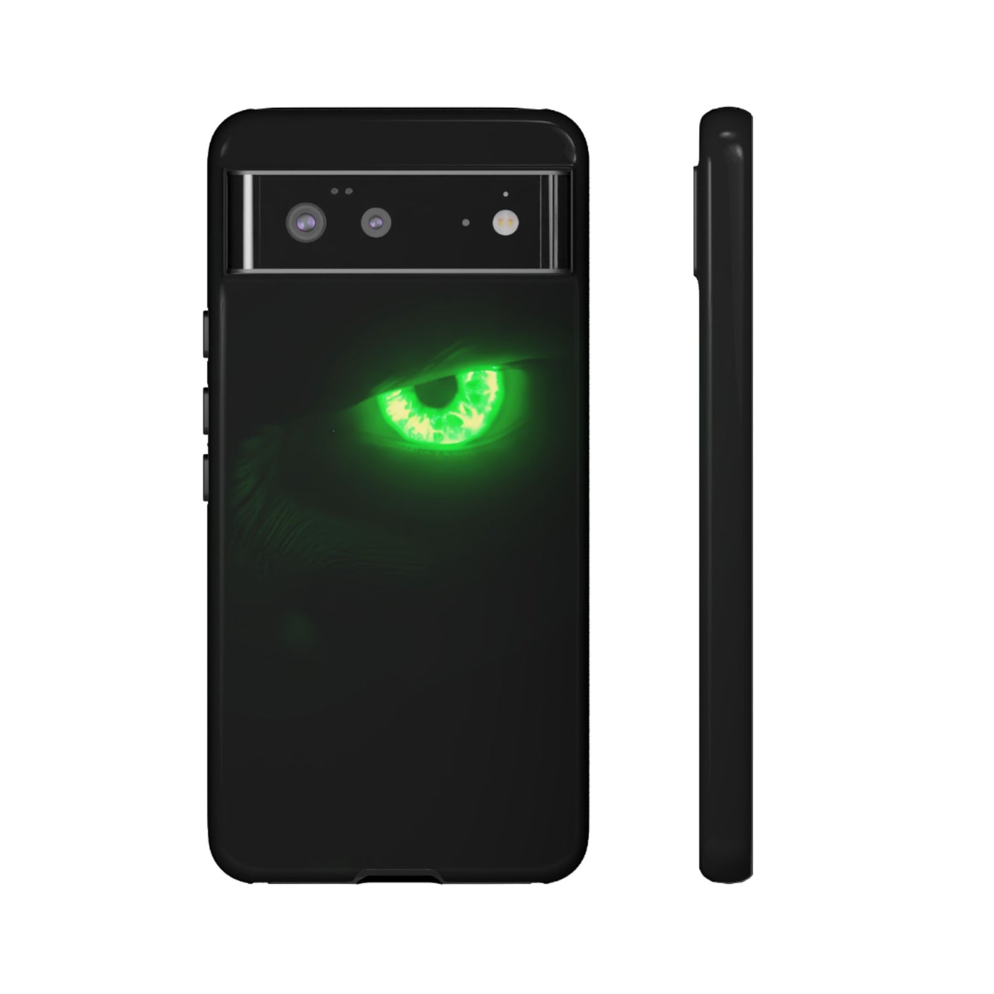 Protective Phone Case – Neon Green Monster Eyes